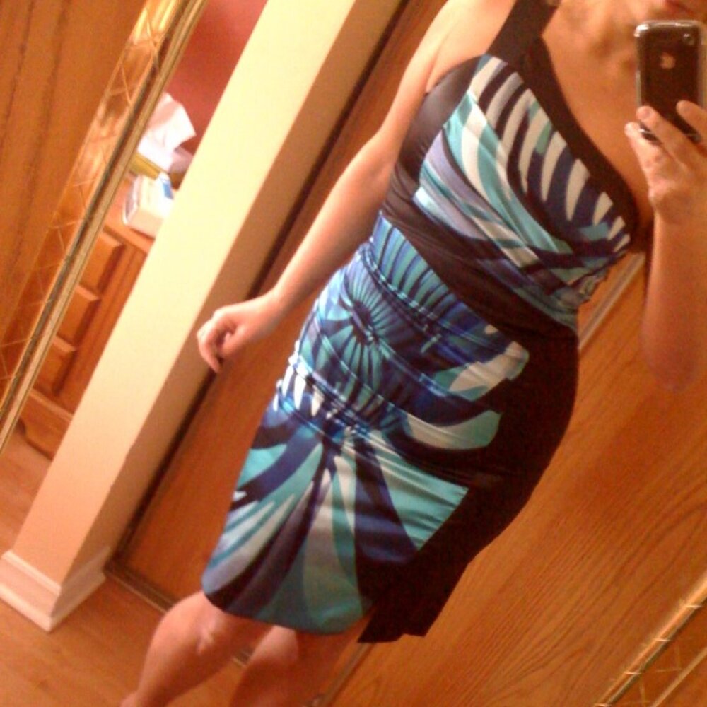 Dubai Ruched One Shoulder Dress (NWOT)